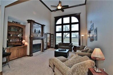 Stunning great room with amazing 18' ceiling! What
