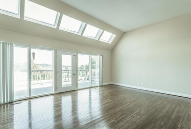 Living room with deck view