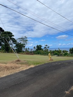 Side of lot has Kahoa Pl. paved road. A fire hydrant is very near/almost on lot.