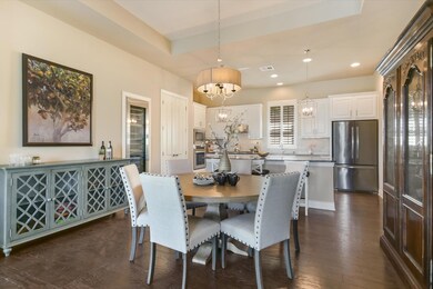 Dining room featuring visible vents, recessed lig