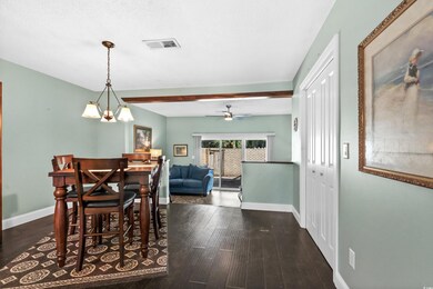 Dining room featuring dark hardwood / wood-style f