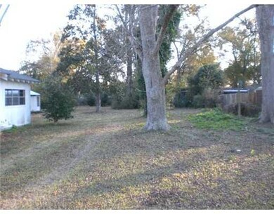 Yard. Yard and pecan trees on the side of the home