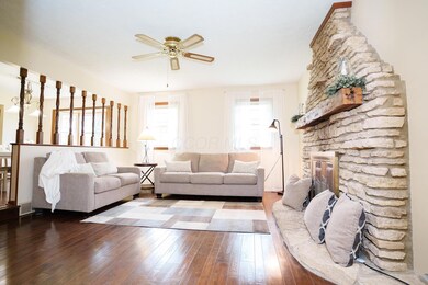 Living room with gas log fireplace