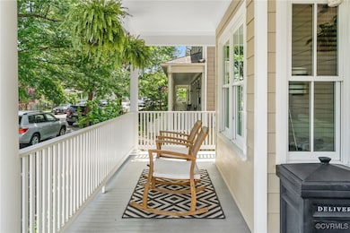 View of covered porch