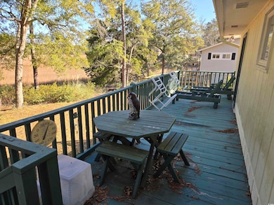 Wooden deck with visible vents