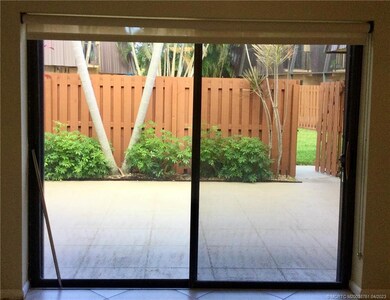 Ground floor view of courtyard through dining area