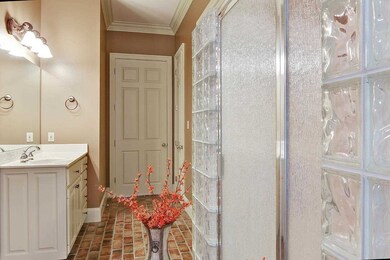Beautiful Glass Block shower with seating and 2 ex
