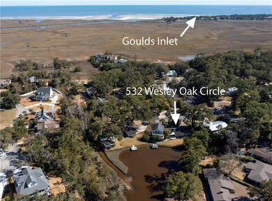 Tidal creek on the left feeds the lagoon