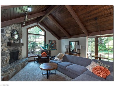 Incredible Family Room with Vaulted Ceiling, Stone