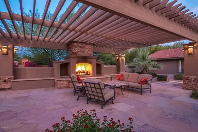 Pergola with gas fire place