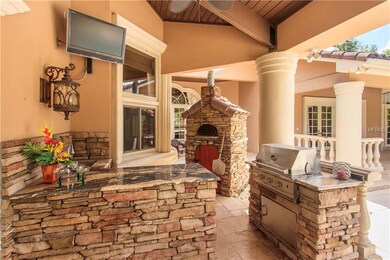 Built in summer kitchen with Pizza Oven, barbecue,