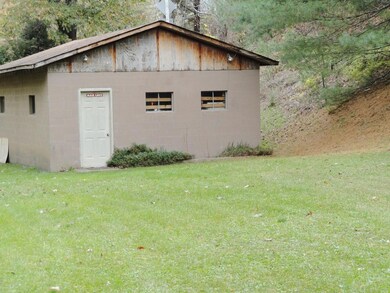 Back of Garage, Garage door on front