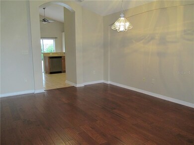 View from dining room into kitchen