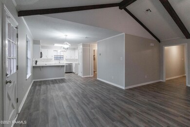 Open floor plan with dining area