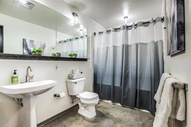 Bathroom to the right upon entry