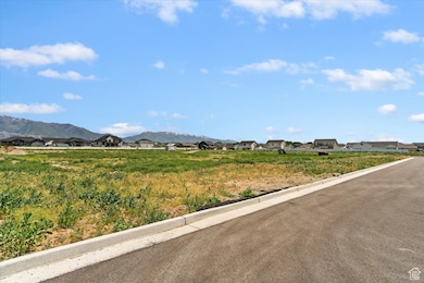 View of asphalt road with a mountain view and curbs