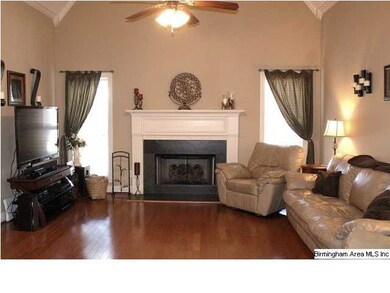 High vaulted ceiling, ceiling fan and gas log fire