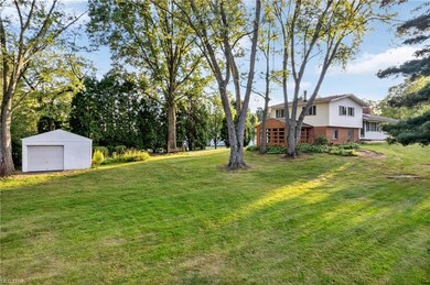View of yard featuring garage
