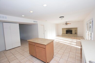 Family room and kitchen