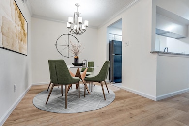 Virtually staged dining room.