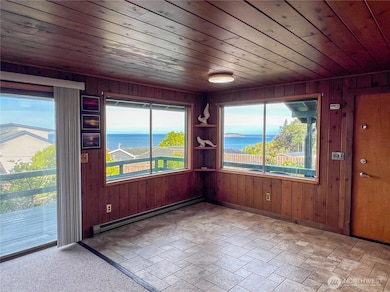 Entry is on the right, dining area