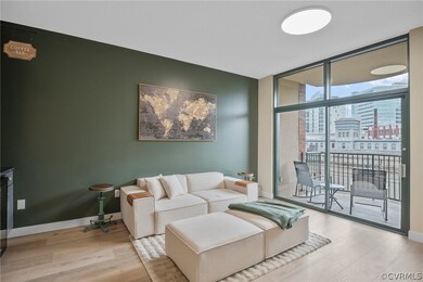 Living room featuring light hardwood / wood-style
