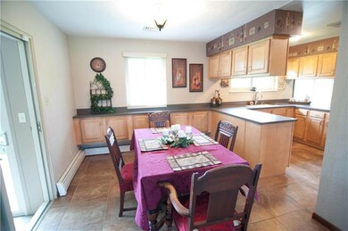 The dining room in conveniently located between th