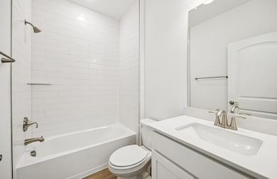 Stylish secondary bath with high-end fixtures  *Real home pictured