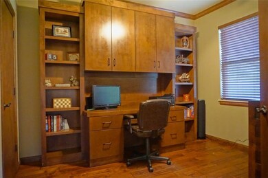Study with a closet for extra storage.