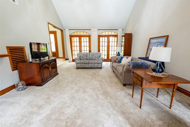 View of the family room from the fireplace.