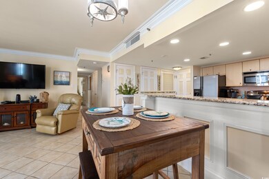 Dining room featuring recessed lighting, visible v