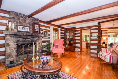 Stone fireplace