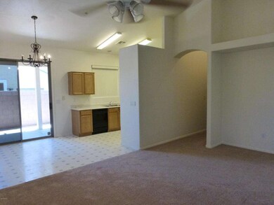 living area open to kitchen