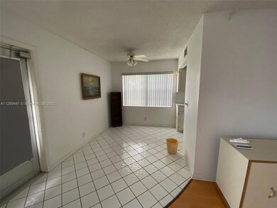 Dining area showing front door