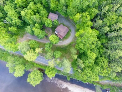 Aerial views of the home and River front