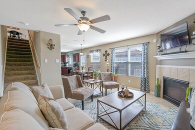 The family room is open to the breakfast area and kitchen.