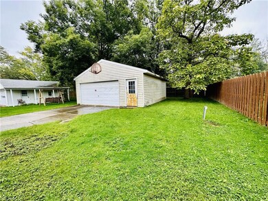 View of yard featuring garage