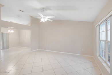 Family Room with Vaulted Ceilings