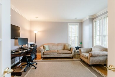 1st floor office with built-ins and glass paned do