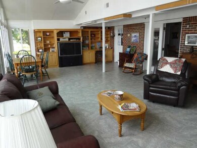 The room goes on forever. Large screen TV remains. 