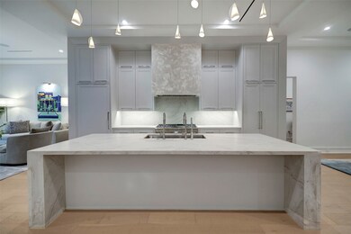 The kitchen is meticulously designed with a polish