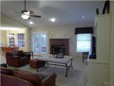 Great room is open to the kitchen area.