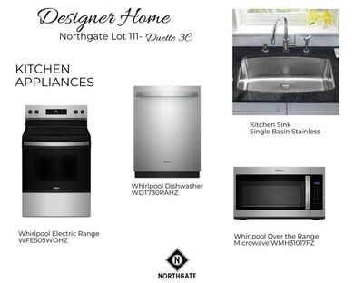 Lot 111 Duette 3C Appliance Package. All plans, pr