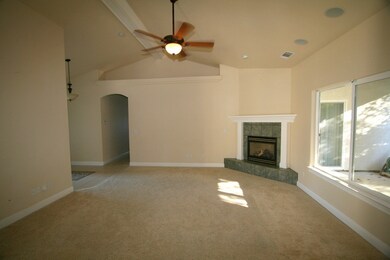 Living room with fireplace