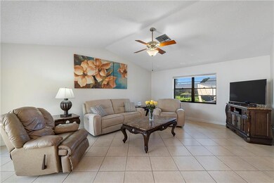 living room with volume ceilings