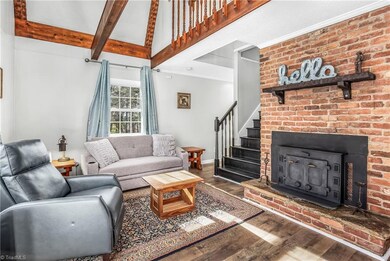 Great room with vaulted ceiling