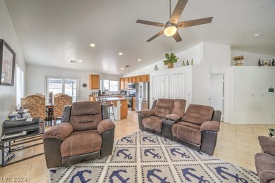 View of the kitchen and dining space.