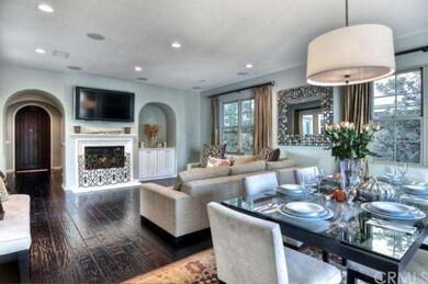 View from the dining area into the family room.  F