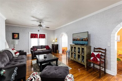 Living Room with french doors to side porch