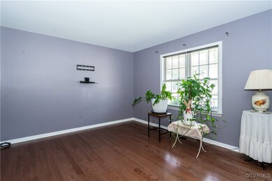 Living area with wood finished floors